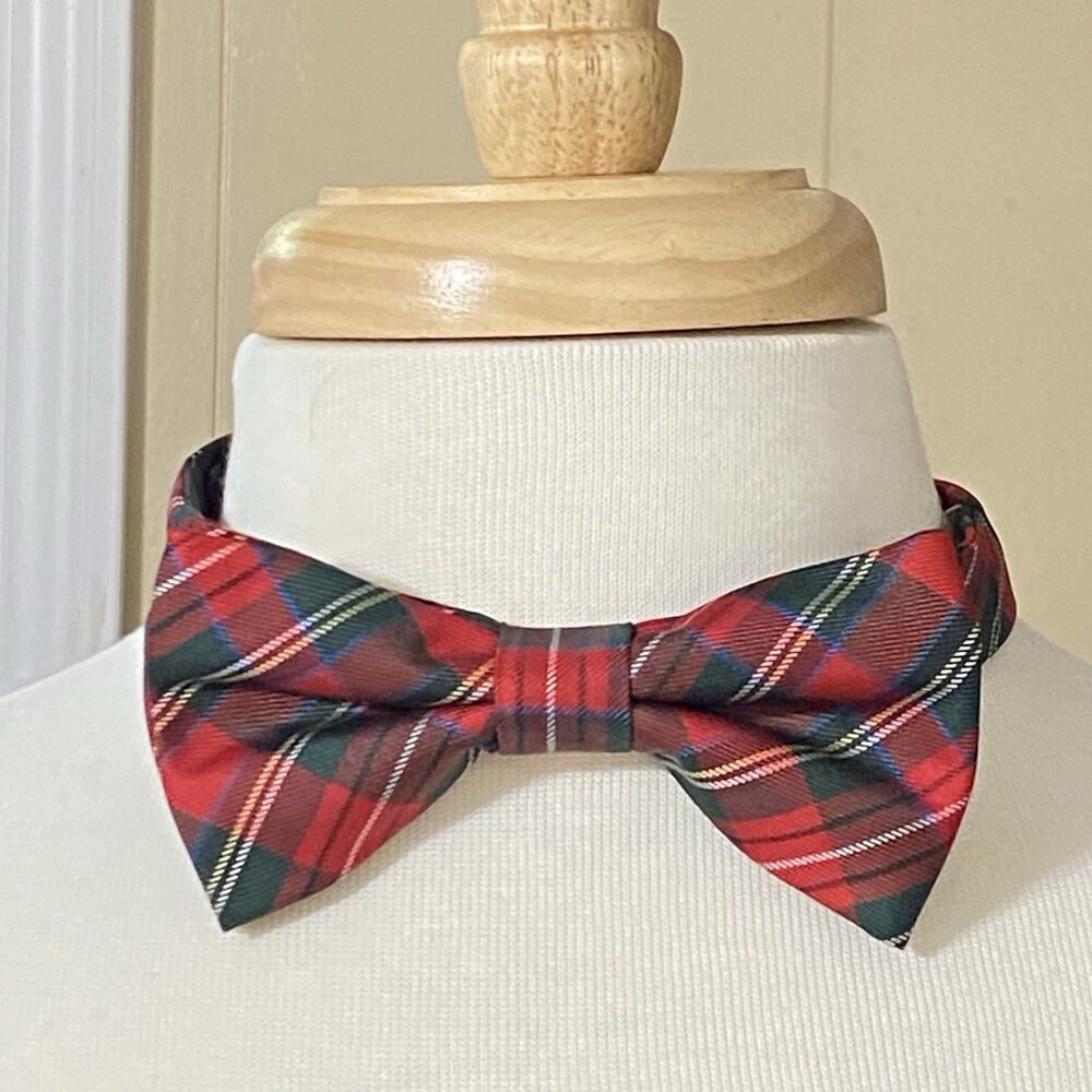 New WEMBLEY Scottish Tartan Plaid Pre Tied Neck Bow Tie Bowtie Poly